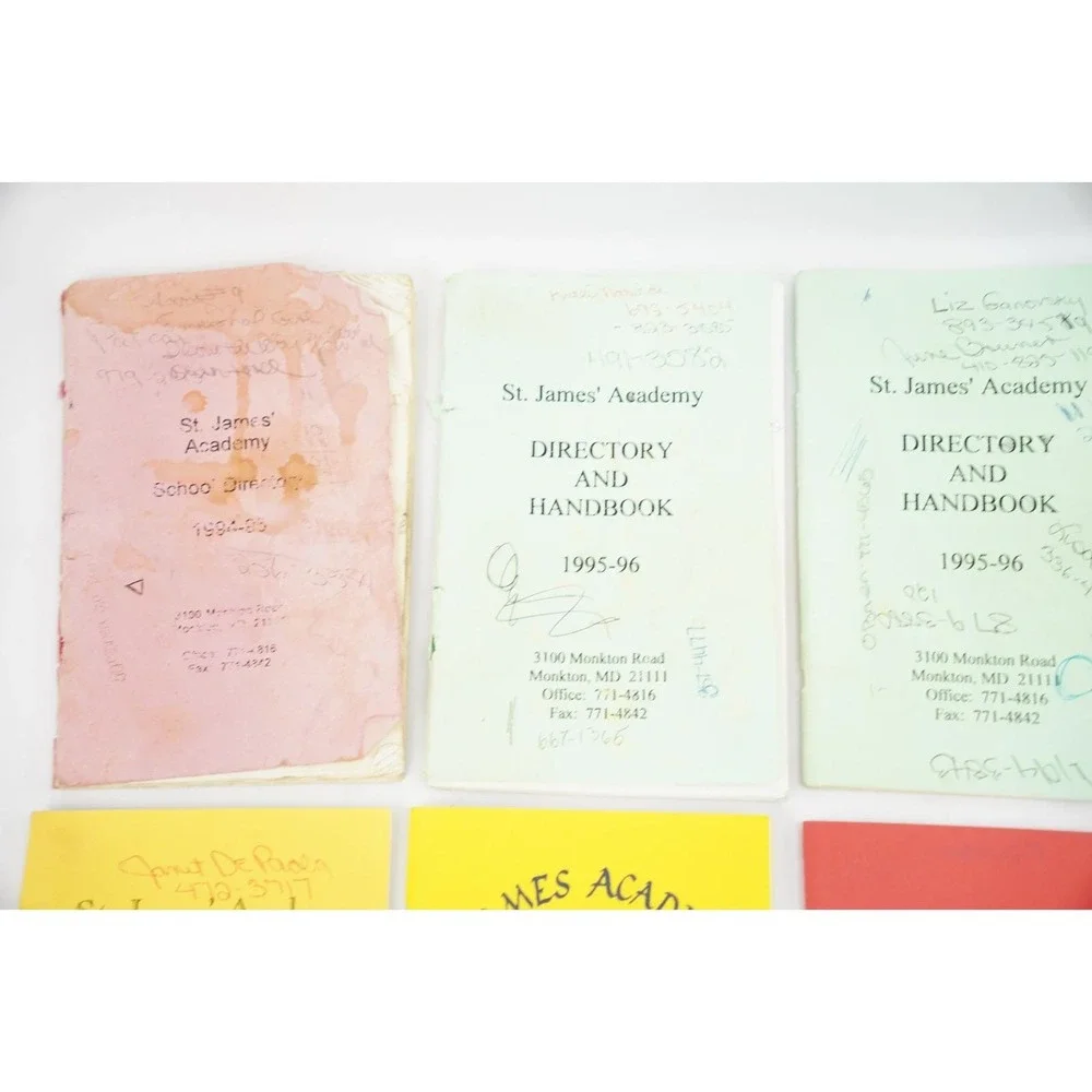 (Lot of 12) St. James Academy Directory & Handbook 1994-2000,‎ Monkton Maryland